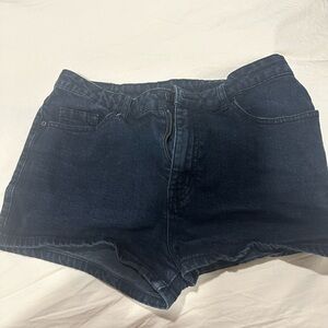 Dark Blue Women's Denim High Waisted Shorts